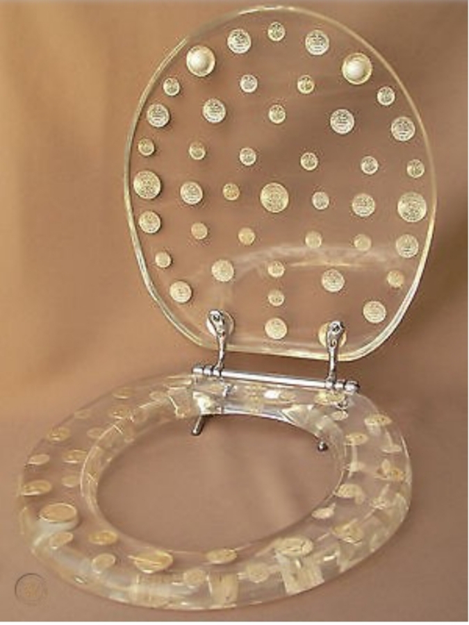 Daniel’s Bath Beyond Poly resin Round Toilet Seat with Coins, 17